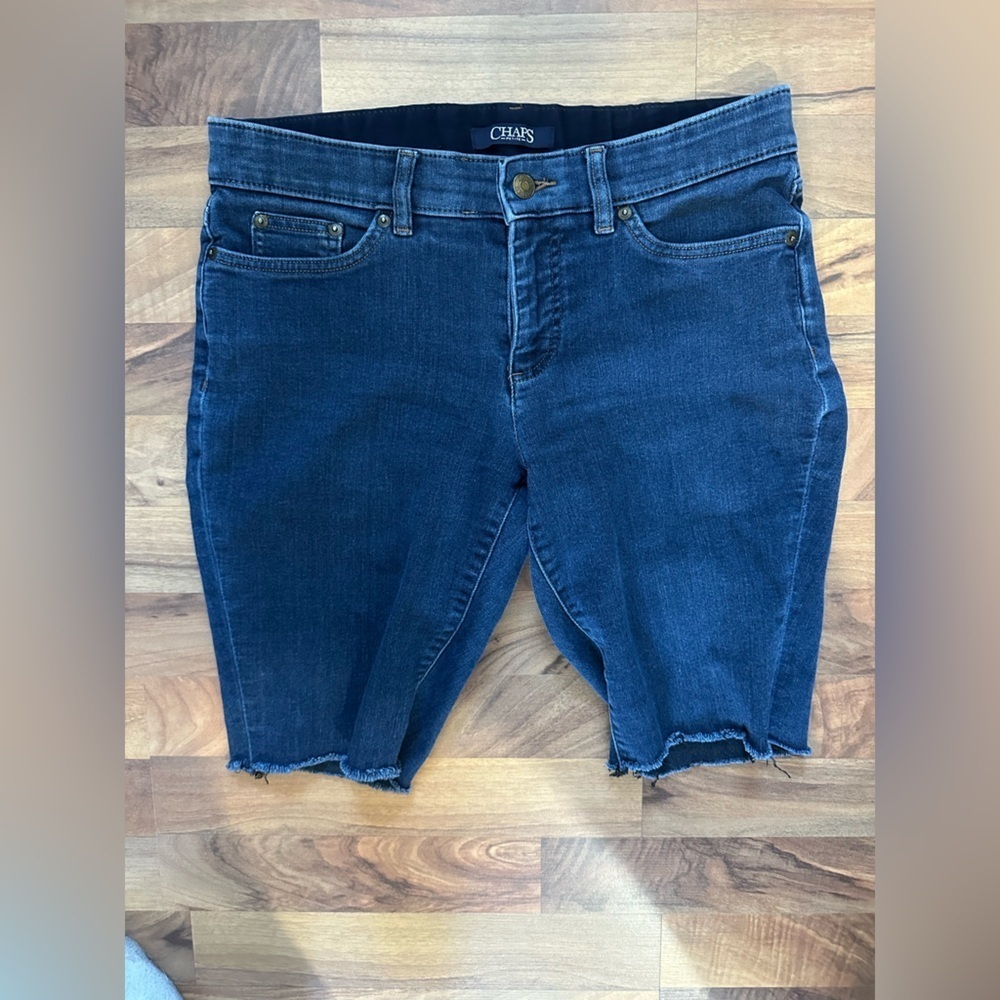 Chaps Women's Blue Raw Hem Denim Jeans Casual Minimalist